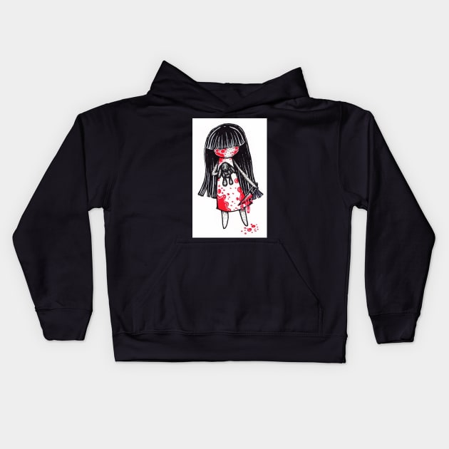 Goth Girl Kids Hoodie by nannonthehermit